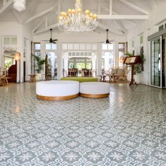 Encaustic cement tile in Heritage Le Telfair 5 Star Resort in Mauritius