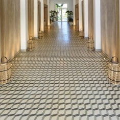 Encaustic cement tile in 5 Star Lux Grand Gaube Hotel, Mauritius