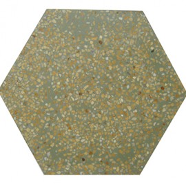 Hexagon Terrazzo tile THEX (S7.14 & yellow chip)