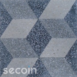 Encaustic Terrazzo tile TA112 (S800, S834, S830, white stone)