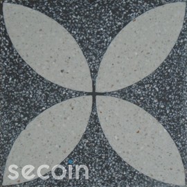 Encaustic Terrazzo tile TA118 (S800, S834, white stone)