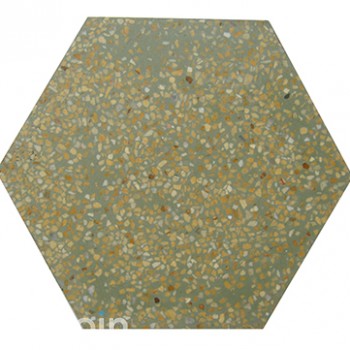 Hexagon Terrazzo tile THEX (S7.14 & yellow chip)