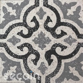 Encaustic Terrazzo tile TA402 (S800, S834, S7005, white stone)