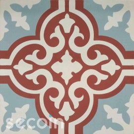 Encaustic cement tile Rosso 09 (S1.3C, S6.6B, S840)