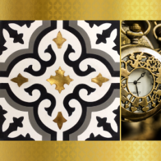Special tile (3D, relief, brass inlay)