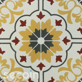 Cement tile Fleur Jaune