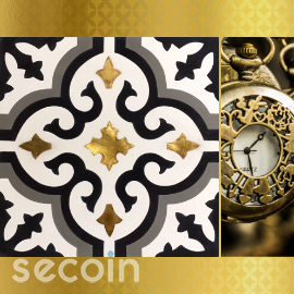 Special tile (3D, relief, brass inlay)