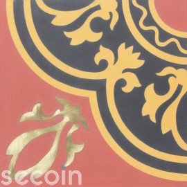Brass inlaid tile ORIFLAMMER ROUGE
