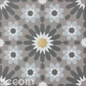 Brass inlaid tile NEGRA 26